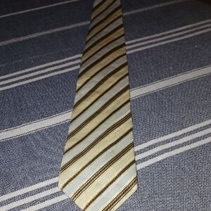 Striped Men's Tie in Blue and Brown